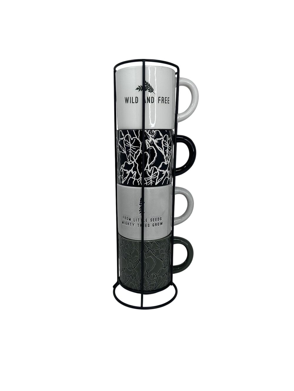Place & Time Brand Stacking Mugs Full Size Boho Theme